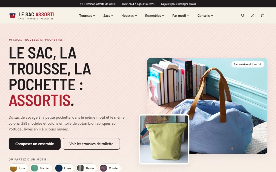 Capture d'écran du site Le Sac Assorti